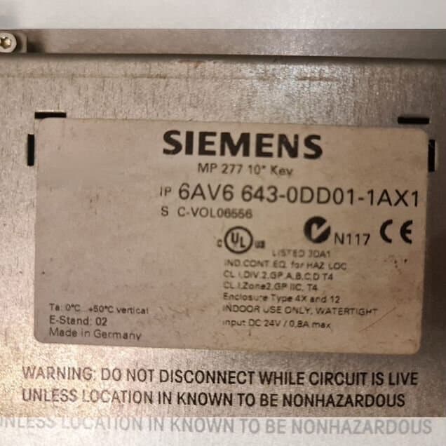 Панель оператора Siemens Simatic MP277 10" KEY