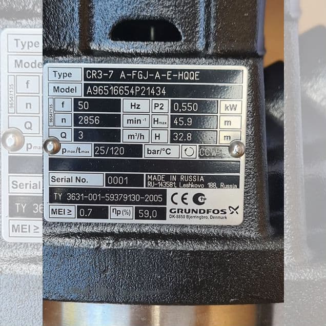 Повысительный насос DN32 Grundfos CR3-7